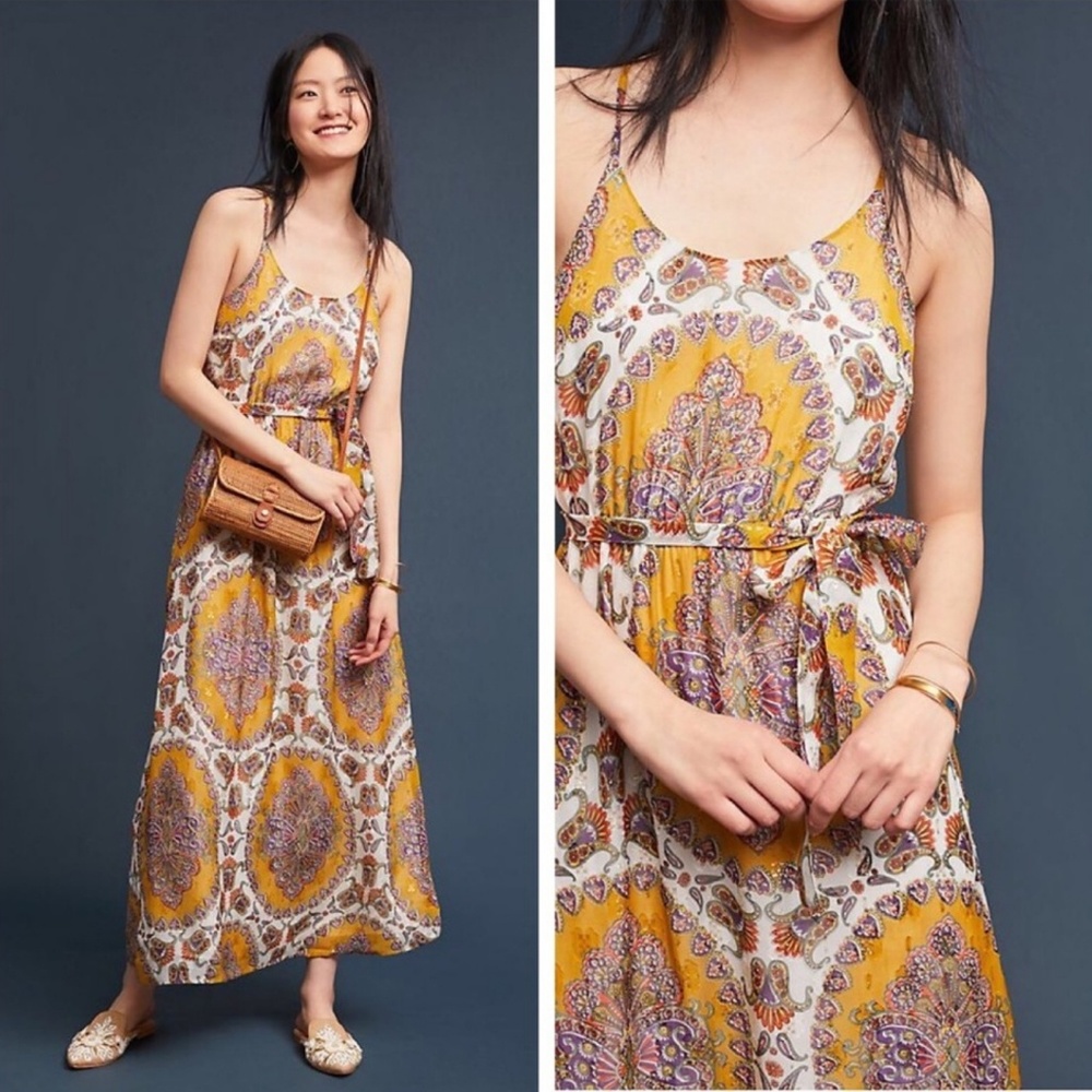 New Anthropologie Akemi + Kin Medallion Maxi Dress